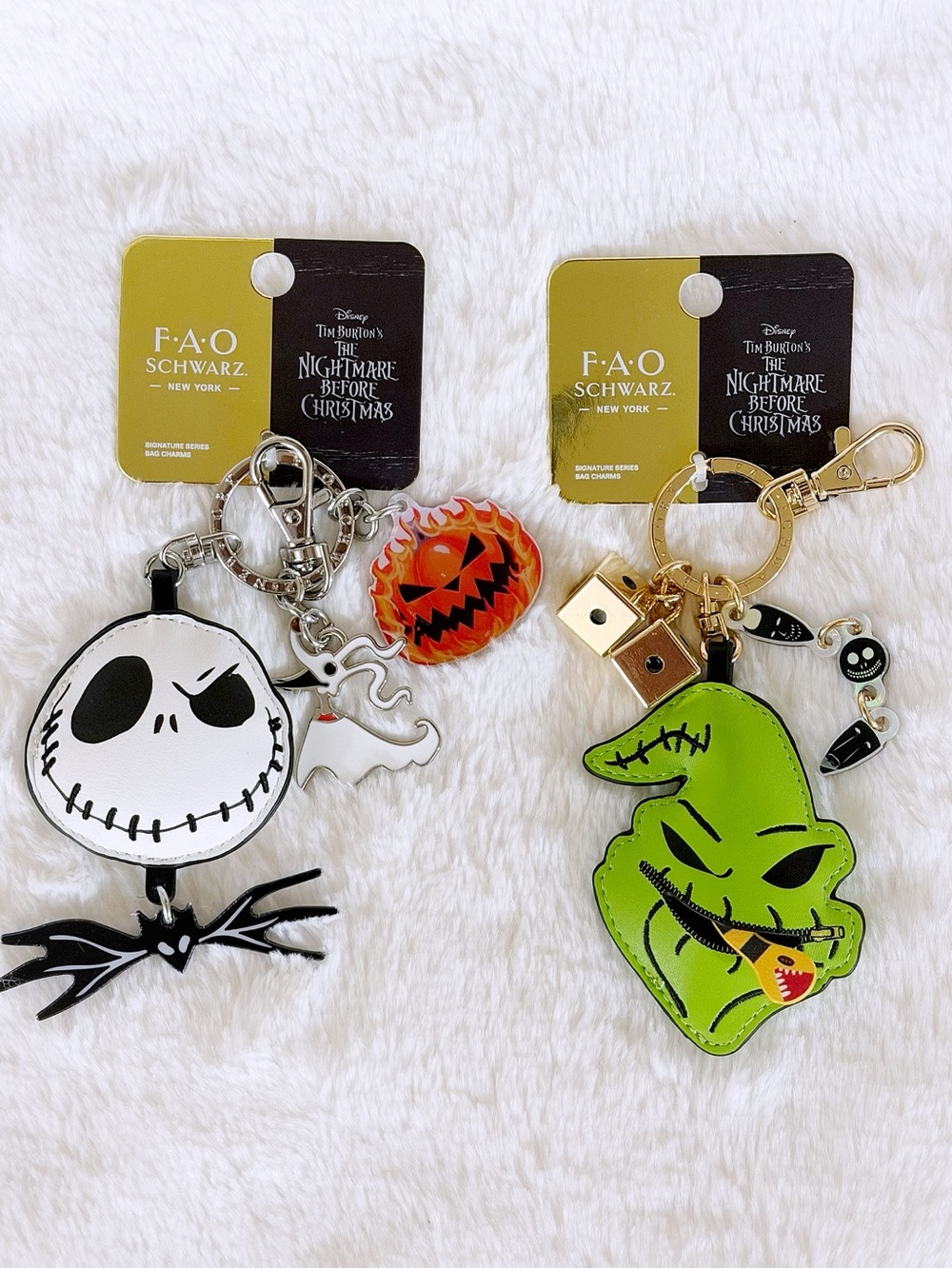 FAO Schwarz x Disney Villains Oogie Boogie and Jack Skellington Bag Charm Set